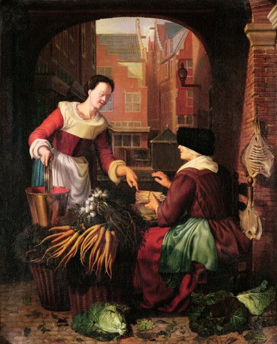 The Vegetable Seller by Gerrit Dou